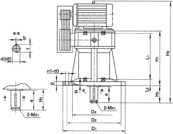 螺旋錐齒輪減速機外形尺寸